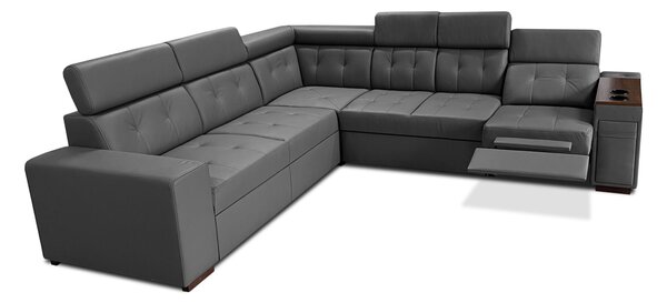 Narożnik skórzany, kanapa narożna 280/260 cm Tulum XVIII 1x relax elektryczny