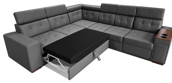 Narożnik skórzany, kanapa narożna 280/260 cm Tulum XVIII 1x relax elektryczny