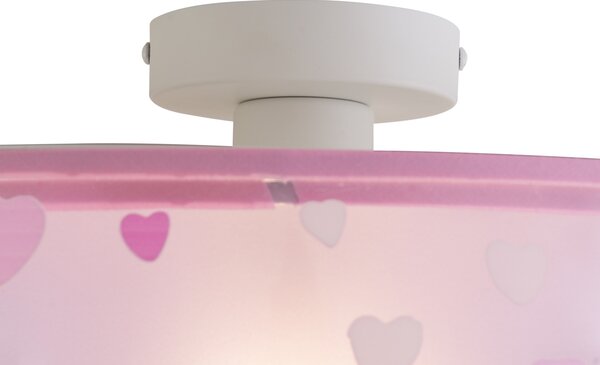 Dziecięca lampa sufitowa różowa z serduszkami - Harrie in Love