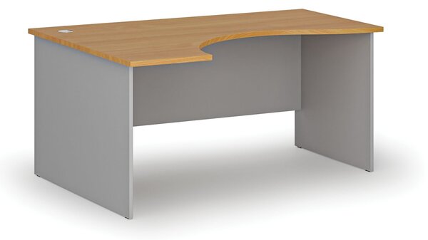 Ergonomiczne biurko PRIMO GRAY, 160x120 cm, lewe, szary/buk