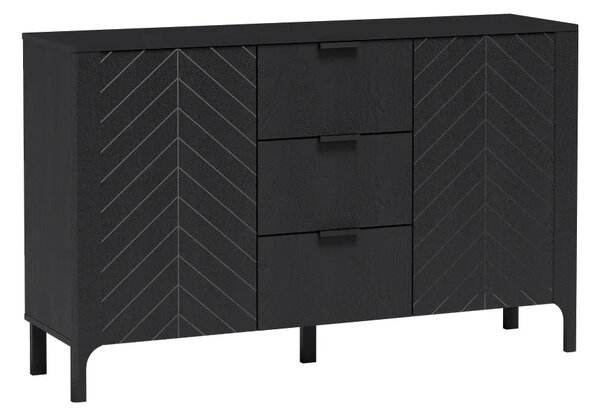 Elegancka czarna komoda w jodełkę W0-N00