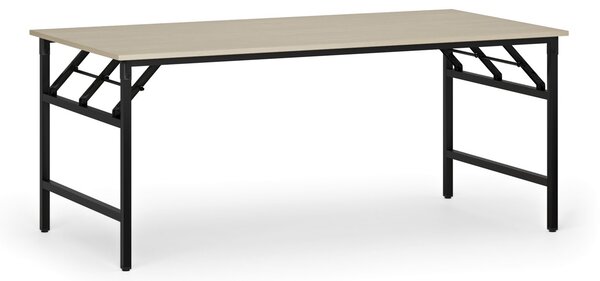 Stół konferencyjny FAST READY, 180x90 cm, czarna podstawa, brzoza