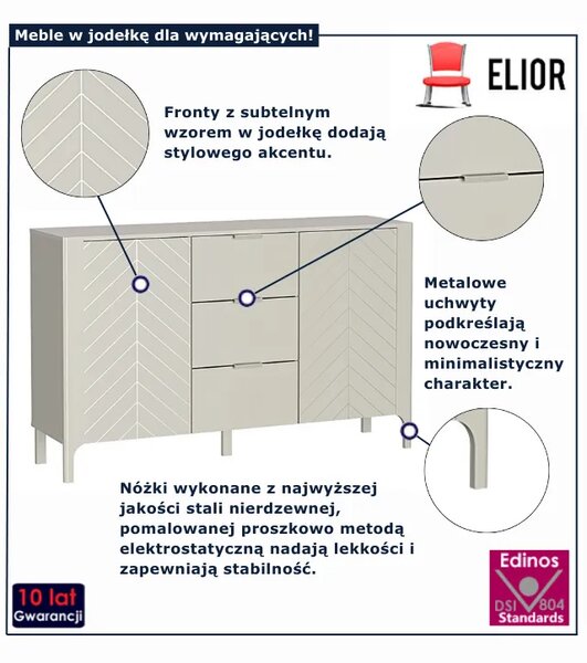Elegancka komoda w jodełkę w kolorze kaszmir- R3-P64