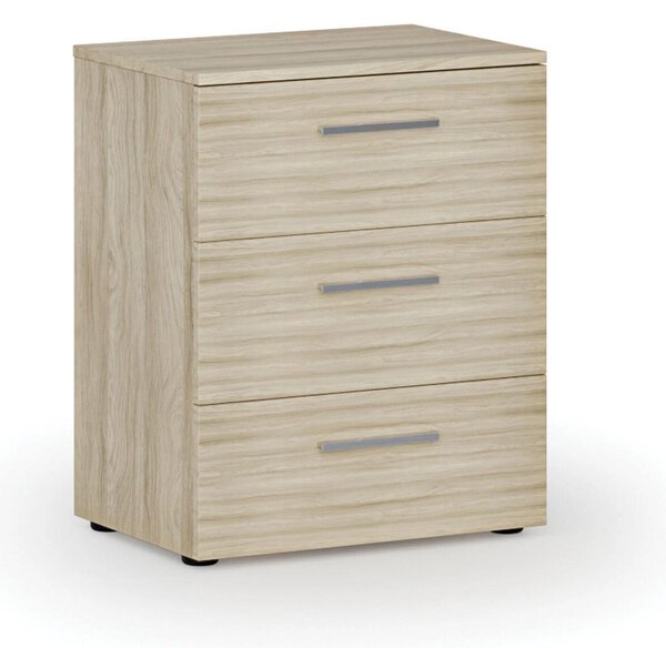 Komoda biurowa do biurka PRIMO WOOD, 740 x 600 x 420 mm, dąb naturalny