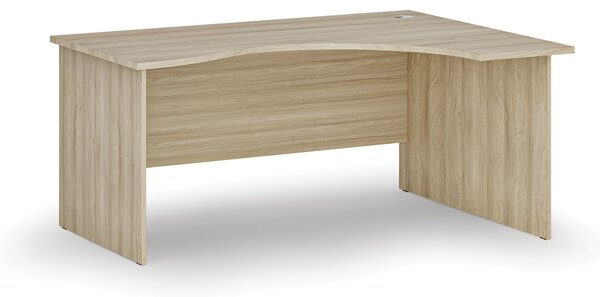 Ergonomiczne biurko PRIMO WOOD, 160x120 cm, prawe, dąb naturalny