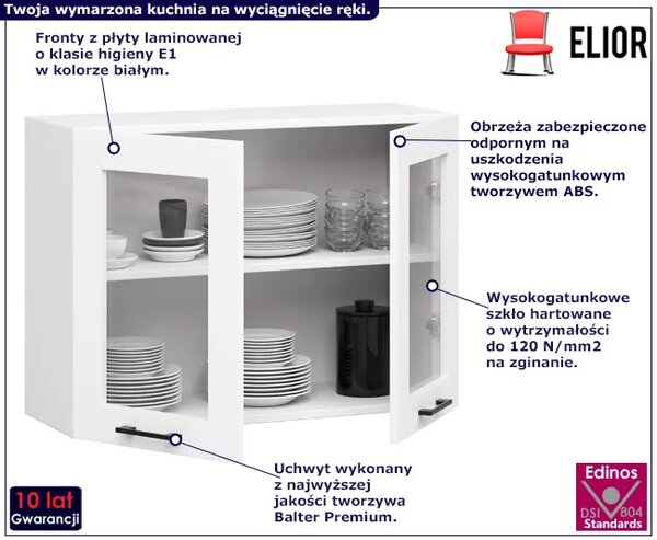 Biała szafka kuchenna z witryną B5-H17