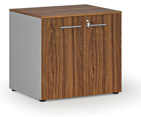 Szafa biurowa z drzwiami PRIMO GRAY, 800 x 640 x 735 mm, szary/orzech