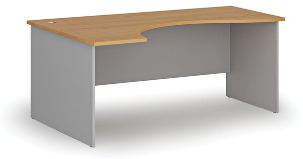 Ergonomiczne biurko PRIMO GRAY, 180x120 cm, lewe, szary/buk