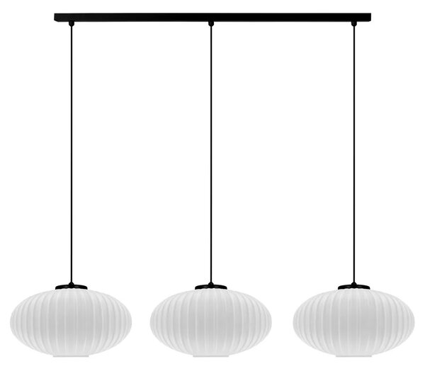 Wisząca lampa z trzema kloszami biała A6-F81