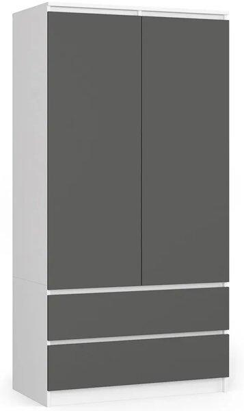 Szafa gładka z 2 szufladami szary + L8-P34