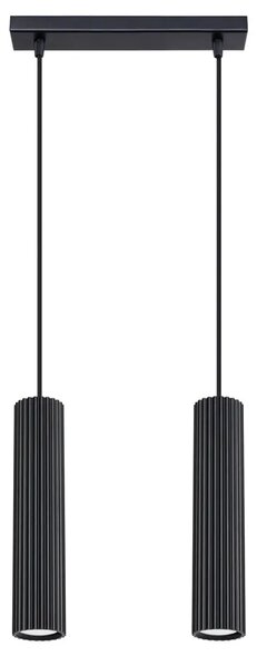 Podwójna czarna lampa sufitowa - D297 N8-L22