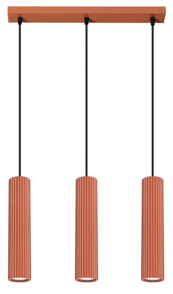 Potrójna lampa wisząca w kolorze ochra K0-E24