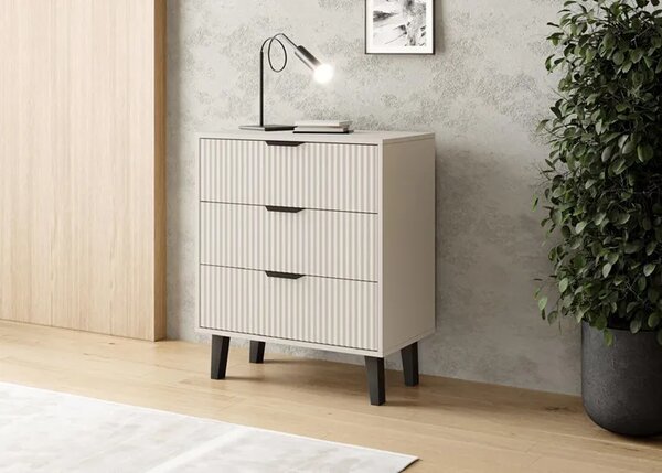 Komoda kaszmirowa z 3 szufladami ryflowana Z1-N31