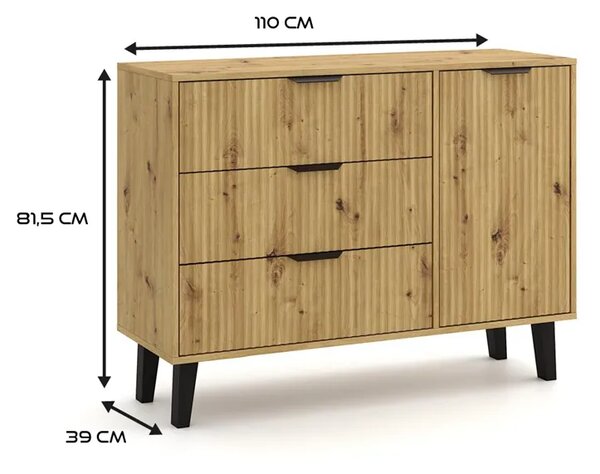Nowoczesna komoda dąb artisan D2-H18