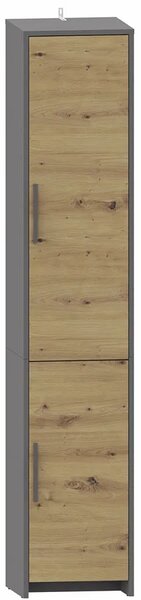 Nowoczesny regał zamykany dąb artisan + antracyt K3-T79