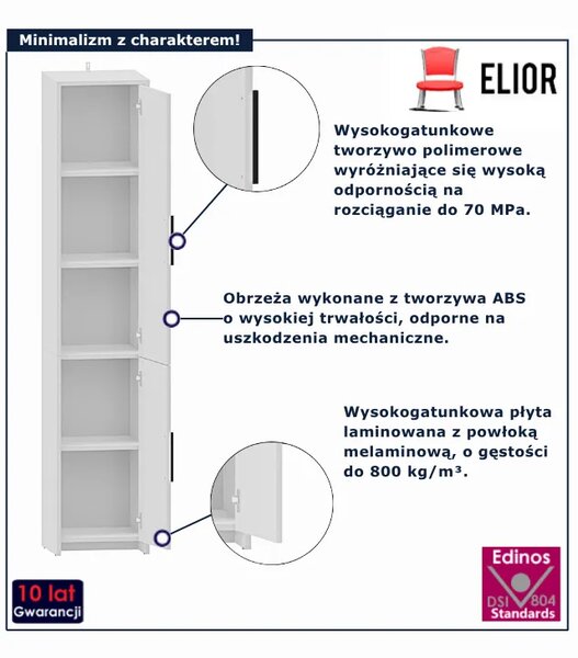 Biały nowoczesny regał zamykany- A9-P05