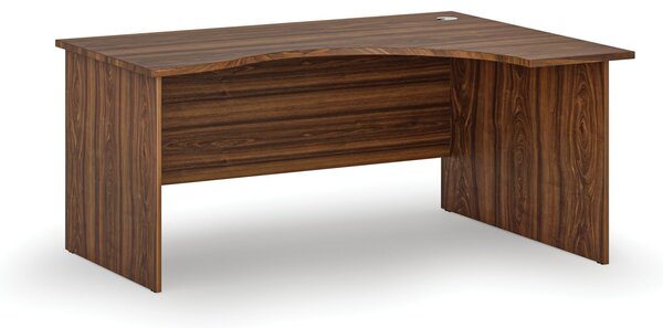 Ergonomiczne biurko PRIMO WOOD, 160x120 cm, prawe, orzech