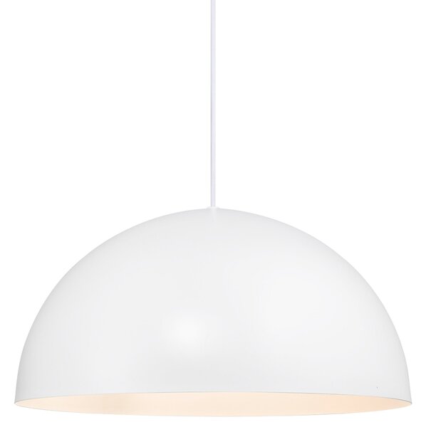 Stylowa lampa wisząca z białym metalowym kloszem