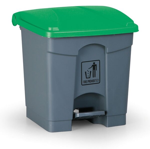 Uniwersalny kosz na śmieci do segregacji z pedałem, 30 l, 350 x 400 x 340 mm, zielony