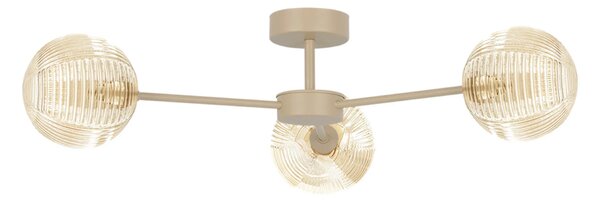 Sufitowa lampa ze szklanymi kloszami beżowa A4-A95