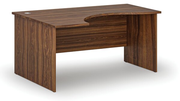 Ergonomiczne biurko PRIMO WOOD, 160x120 cm, lewe, orzech