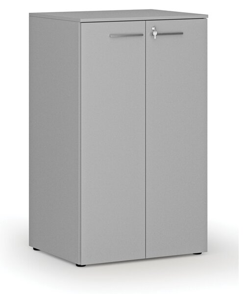 Szafa biurowa z drzwiami PRIMO GRAY, 3 półki, 800 x 640 x 1335 mm, szary