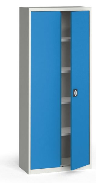Szafa metalowa, 1950 x 800 x 400 mm, 4 półki, szara/niebieska