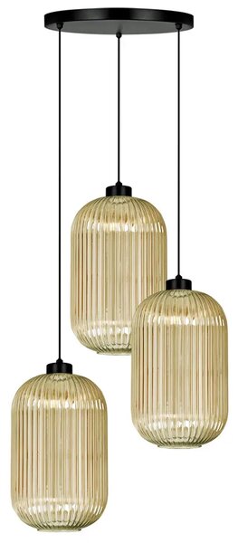 Lampa wisząca ze szklanymi kloszami beżowa D6-H60