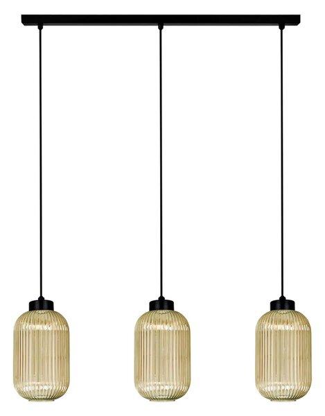 Wisząca lampa z trzema kloszami beżowa L6-N01