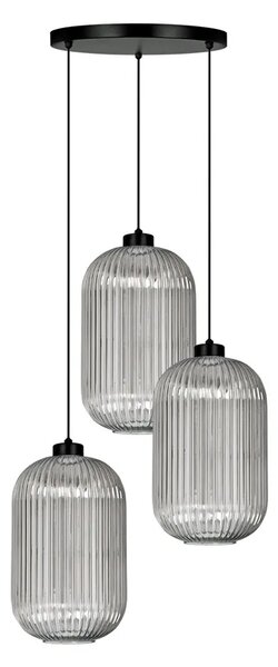 Lampa wisząca z trzema kloszami grafitowa F9-M99