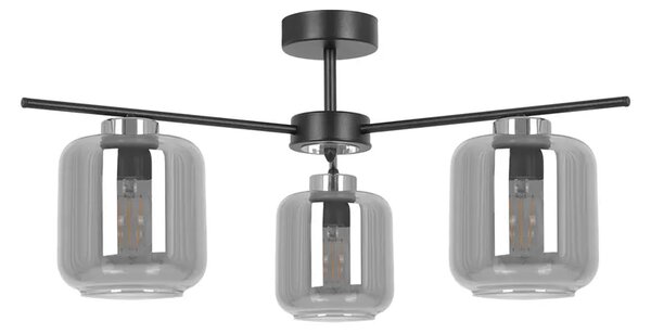 Lampa sufitowa z trzema kloszami grafitowa L5-H38