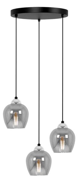 Lampa okrąg z kloszami ze szkła szara T2-S42