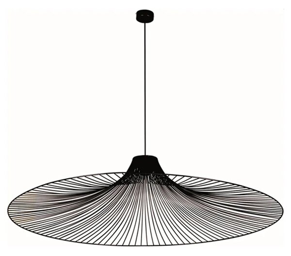Lampa z szerokim kapeluszem nowoczesna czarna W1-P75