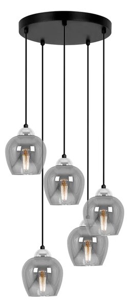 Lampa wisząca ze szklanymi kloszami szara C8-C06
