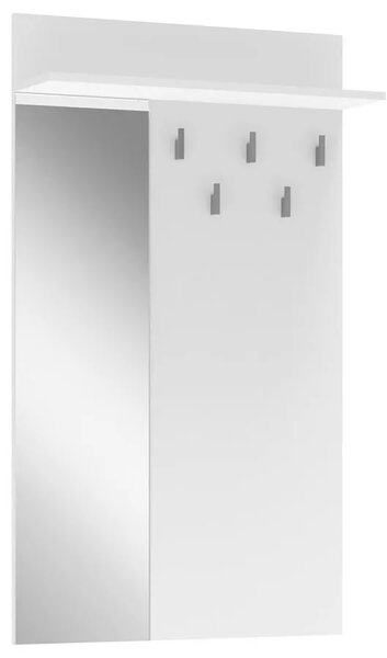 Wieszak minimalistyczny ścienny z lustrem biały H9-G26