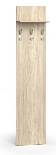 Garderoba z wieszakami PRIMO WOOD, 3 haczyki, półka, tekstura drewna pionowa, dąb naturalny