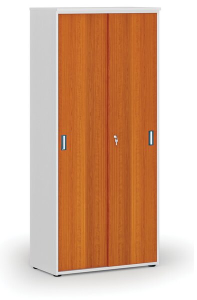 Szafa z drzwiami przesuwnymi PRIMO WHITE, 800 x 420 x 1781 mm, biały/wiśnia