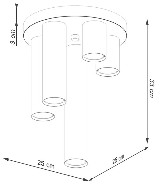Pięciopunktowa biała lampa sufitowa Z8-F46