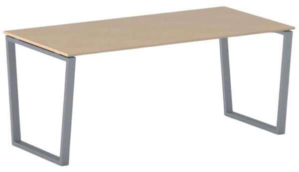 Biurko PRIMO IMPRESS, 180x90 cm, szaro-srebrna podstawa, buk