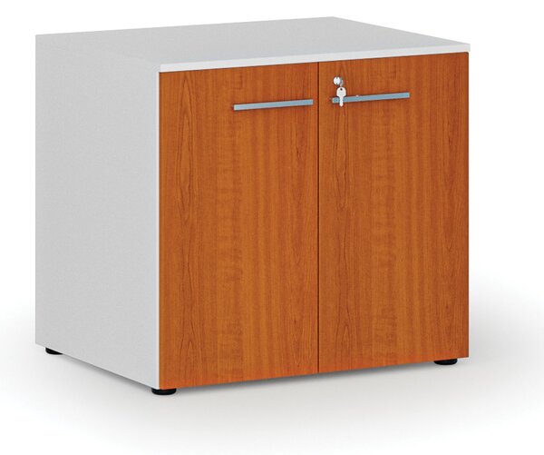 Szafa biurowa z drzwiami PRIMO WHITE, 800 x 640 x 735 mm, biały/wiśnia
