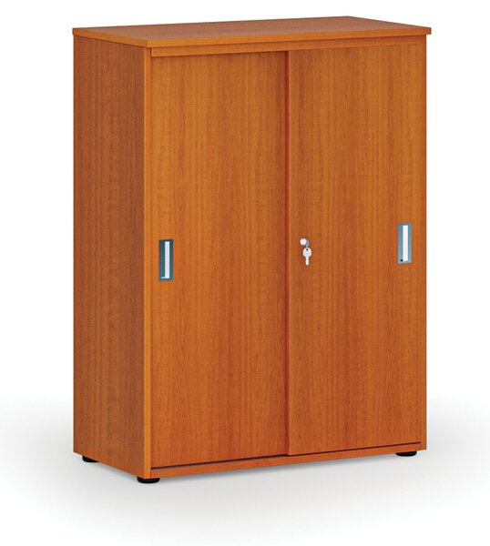 Szafa biurowa z drzwiami przesuwnymi PRIMO WOOD, 800 x 420 x 1087 mm, wiśnia