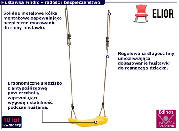 Żółta huśtawka ogrodowa G9-P87