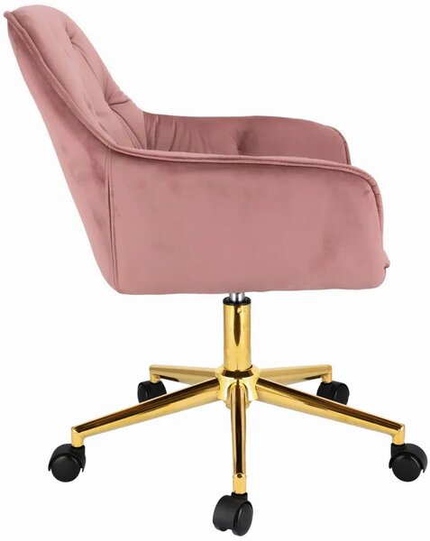 Pikowane różowe obrotowe krzesło w stylu glamour P4-T19