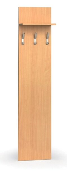Garderoba z wieszakami PRIMO WOOD, 3 haczyki, półka, tekstura drewna pionowa, buk