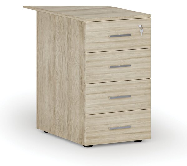 Kontenerek biurowy z szufladami dostawny PRIMO WOOD, 4 szuflady, dąb naturalny
