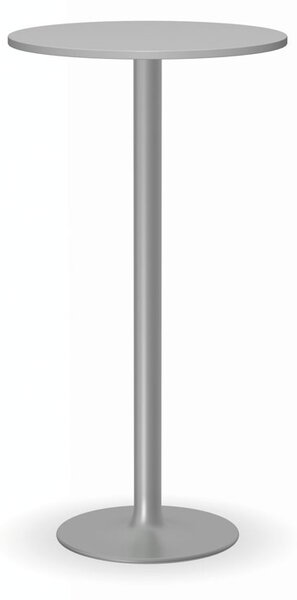 Stolik wysoki Olympo II, średnica 600 mm, szara podstawa, płyta szara