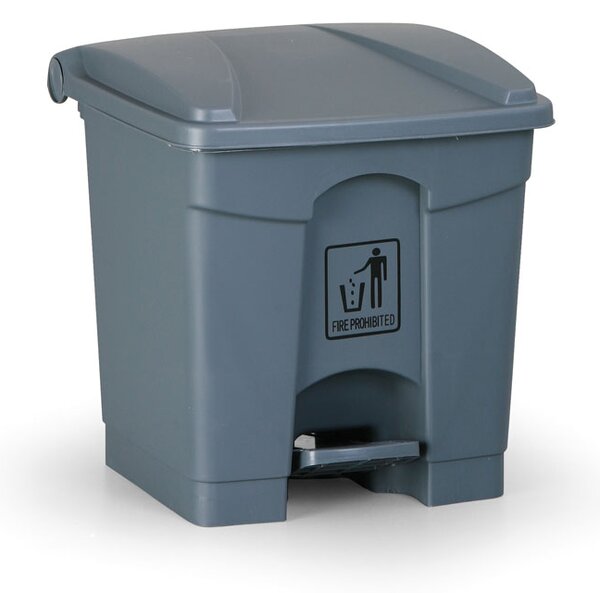Uniwersalny kosz na śmieci do segregacji z pedałem, 30 l, 350 x 400 x 340 mm, szary