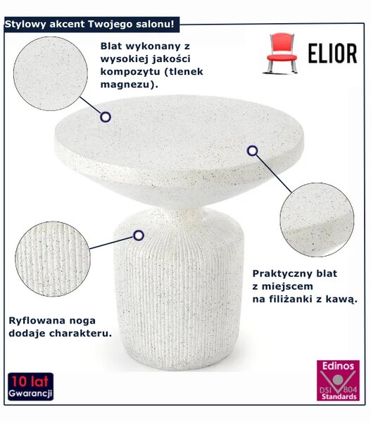Nowoczesny biały stolik kawowy do salonu P0-H10