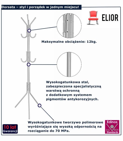 Klasyczny biały wieszak na ubrania H8-N40