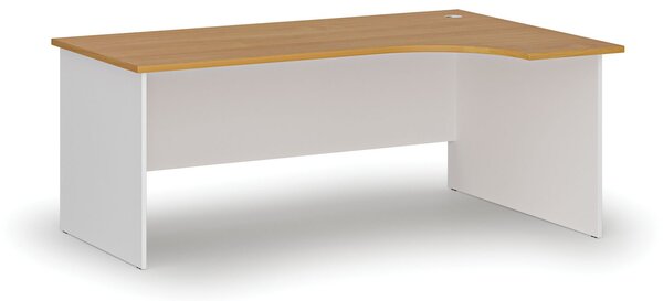 Narożne biurko PRIMO WHITE, 180x120 cm, prawe, biały/buk